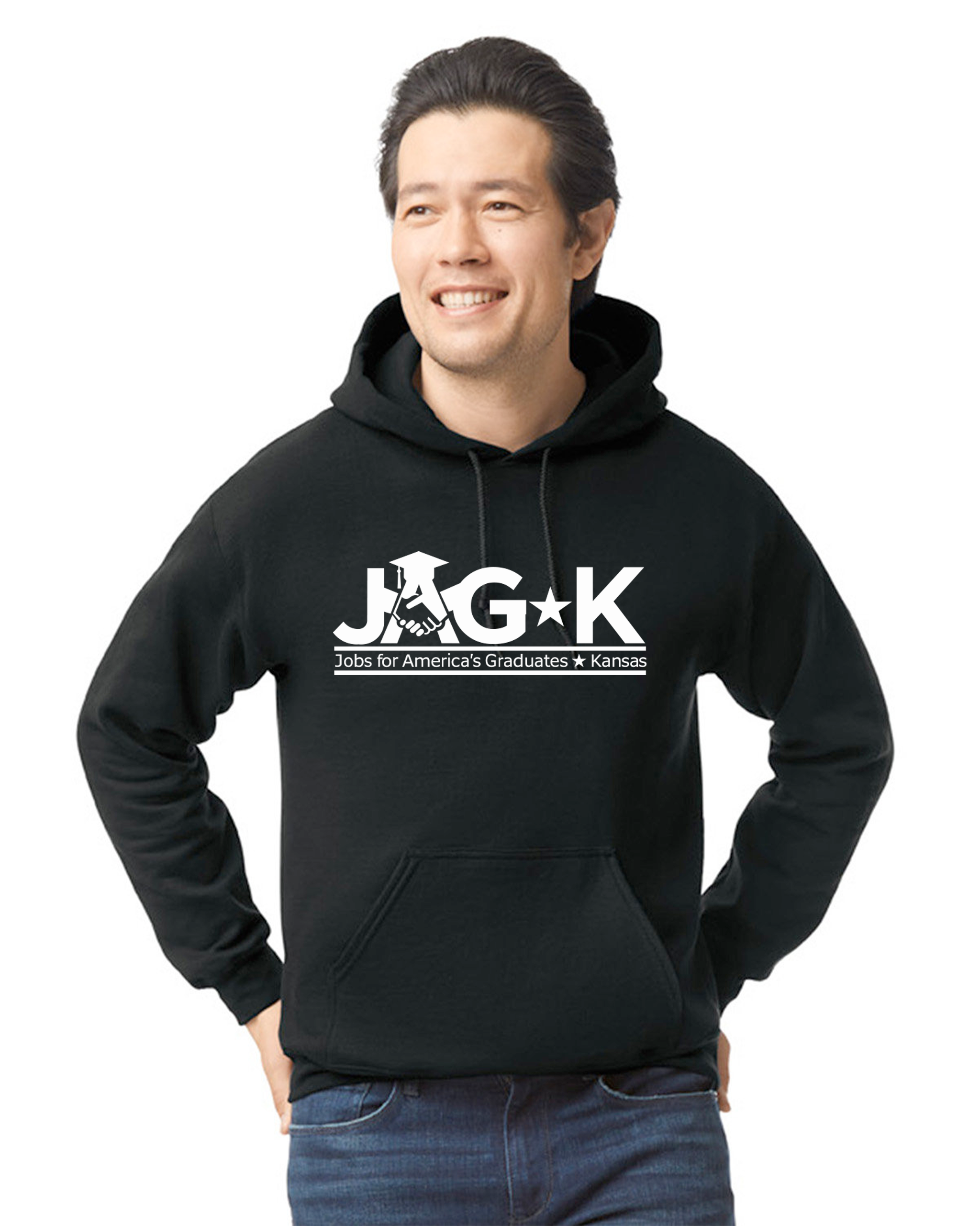 JAG-K - Gildan Heavy Blend Hooded Sweatshirt - 18500 - Full Front logo
