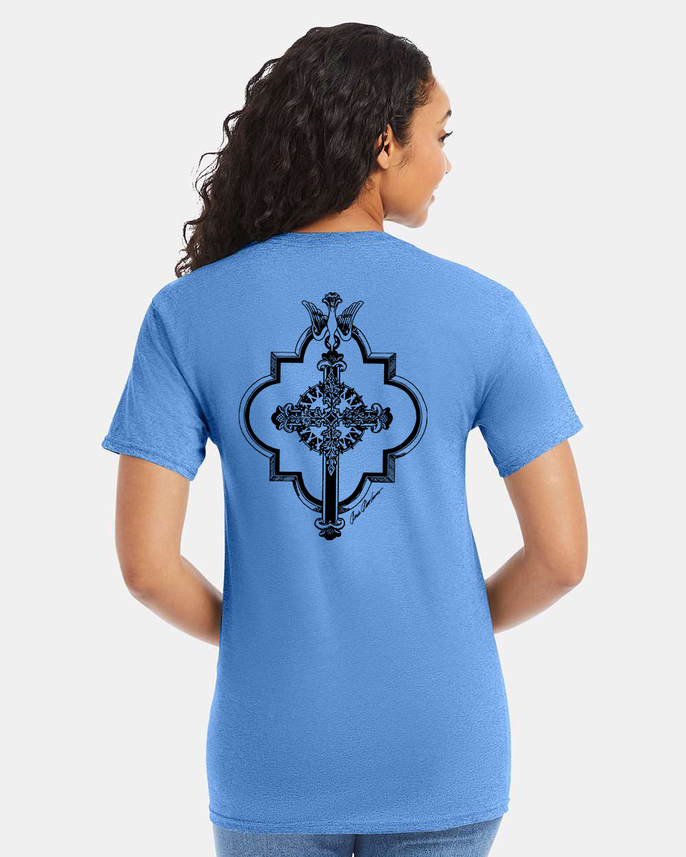 East Heights UMC - Paula Amos Cross - Hanes Unisex Essential-T T-Shirt - 5280