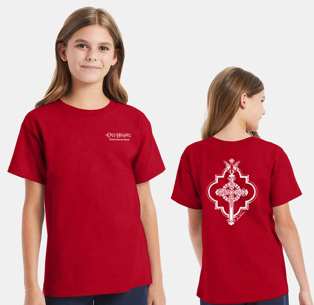 East Heights UMC - Paula Amos Cross - Hanes Youth Essential-T T-Shirt - 5480