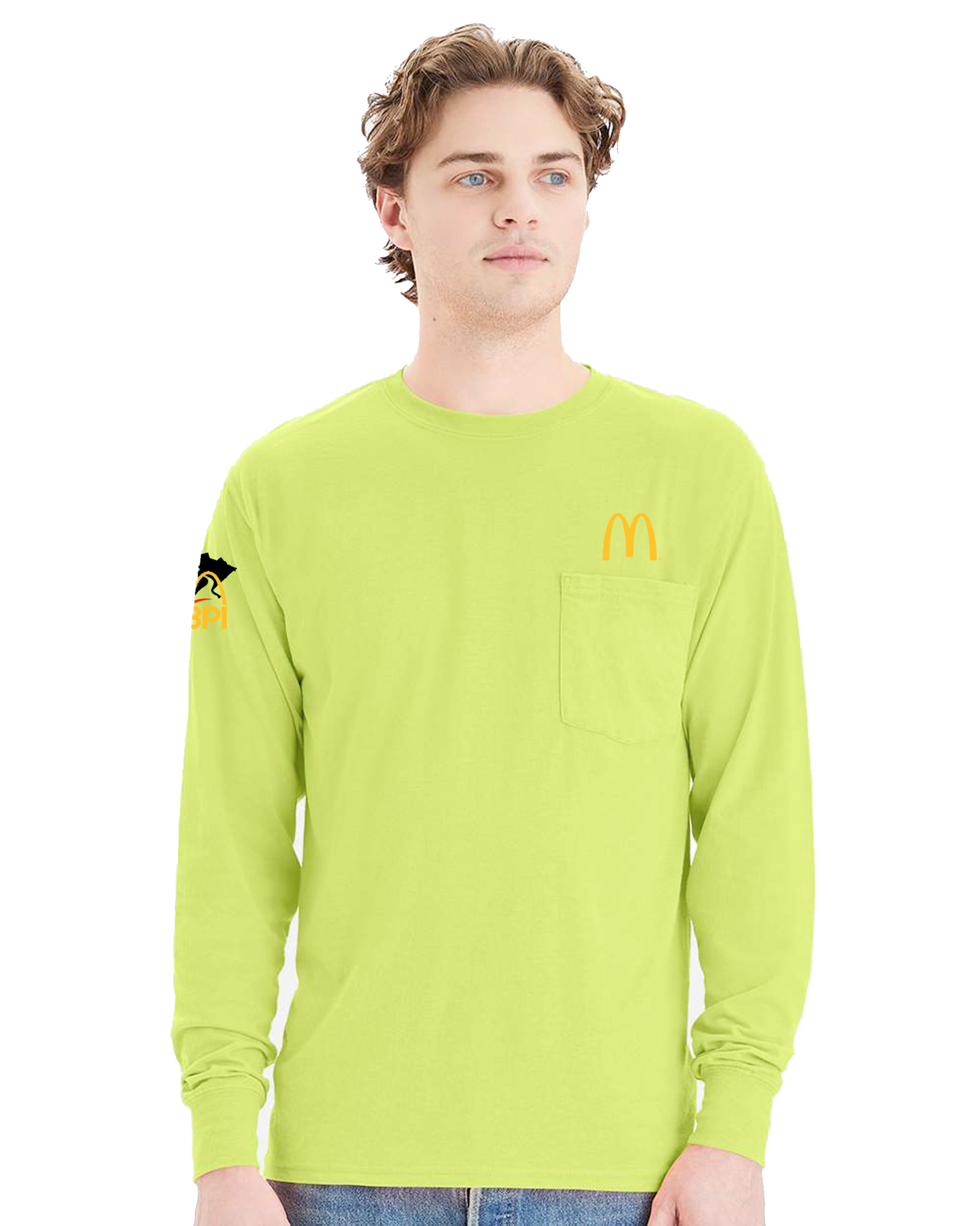 3PI Staff - Hanes Unisex Workwear Long Sleeve Pocket T-Shirt - W120