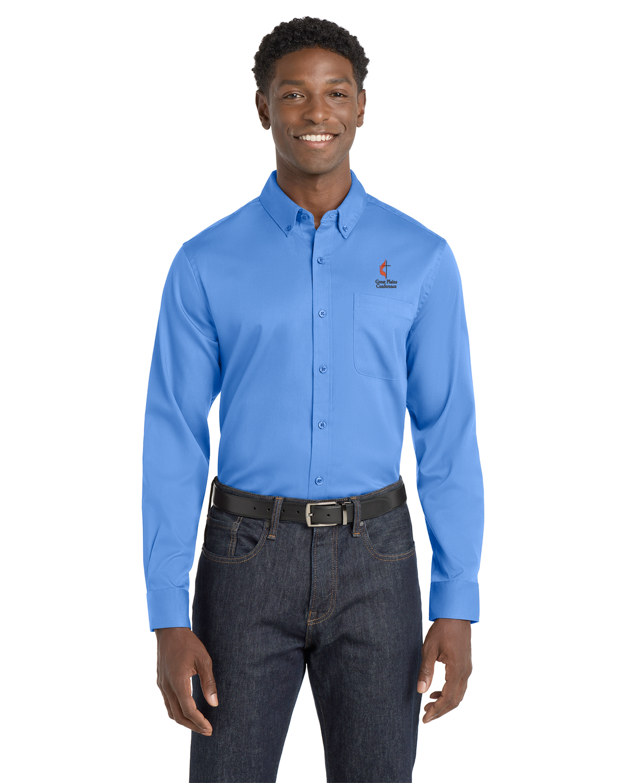 Great Plains UMC - Port Authority Long Sleeve SuperPro React Twill Shirt - W808