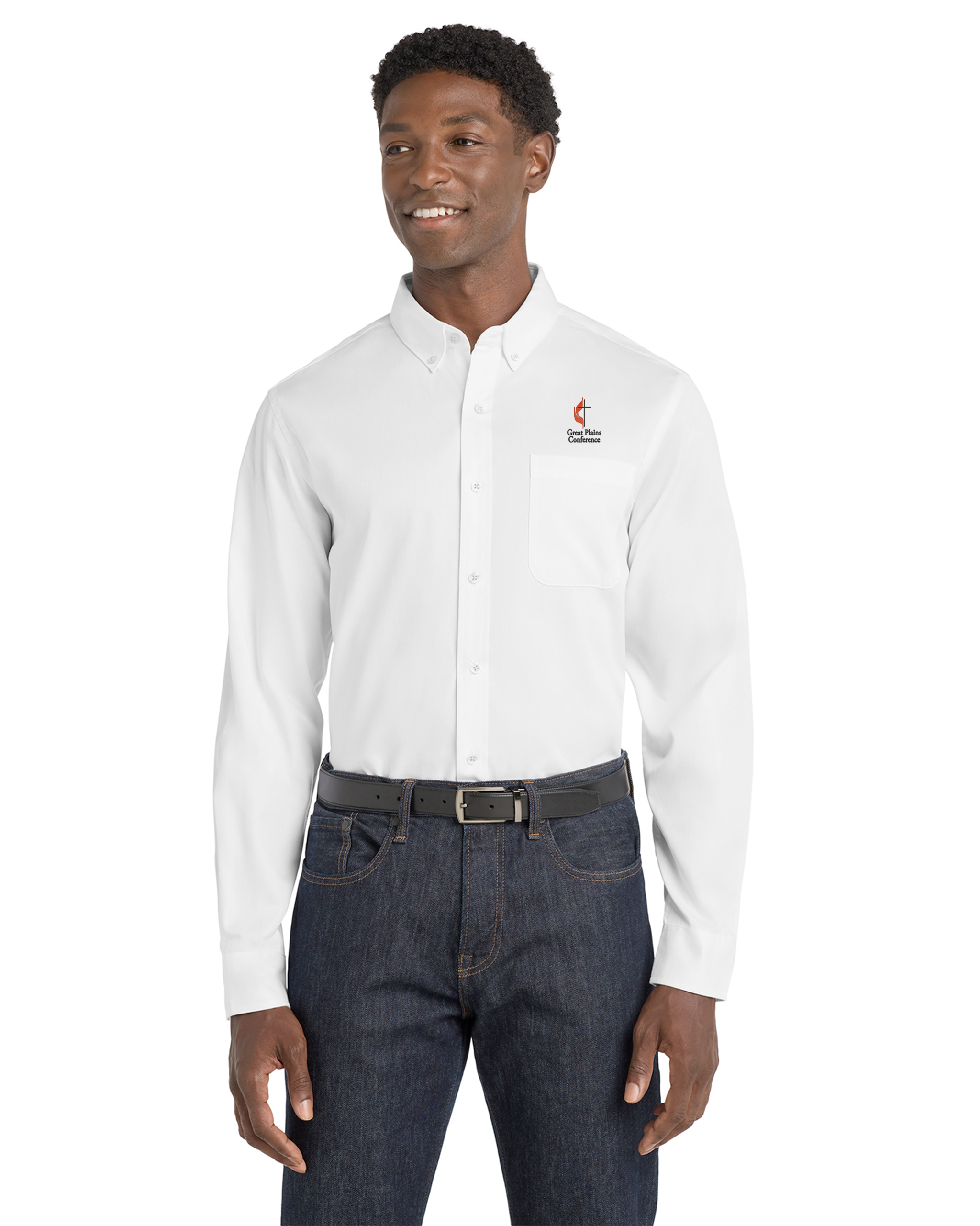 Great Plains UMC - Port Authority Long Sleeve SuperPro React Twill Shirt - W808