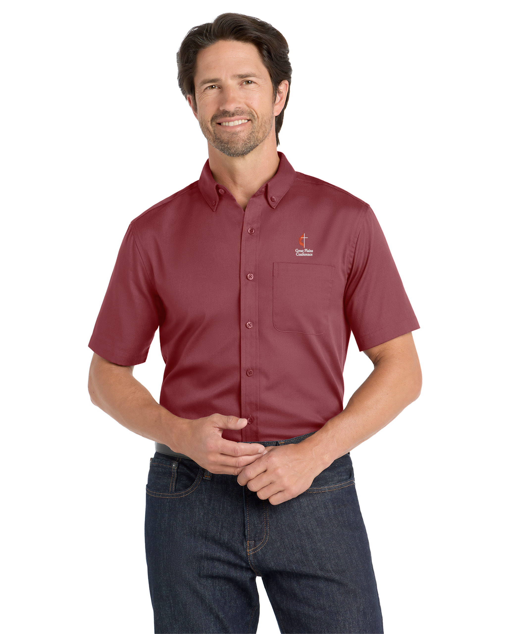 Great Plains UMC - Port Authority Short Sleeve SuperPro React Twill Shirt - W809