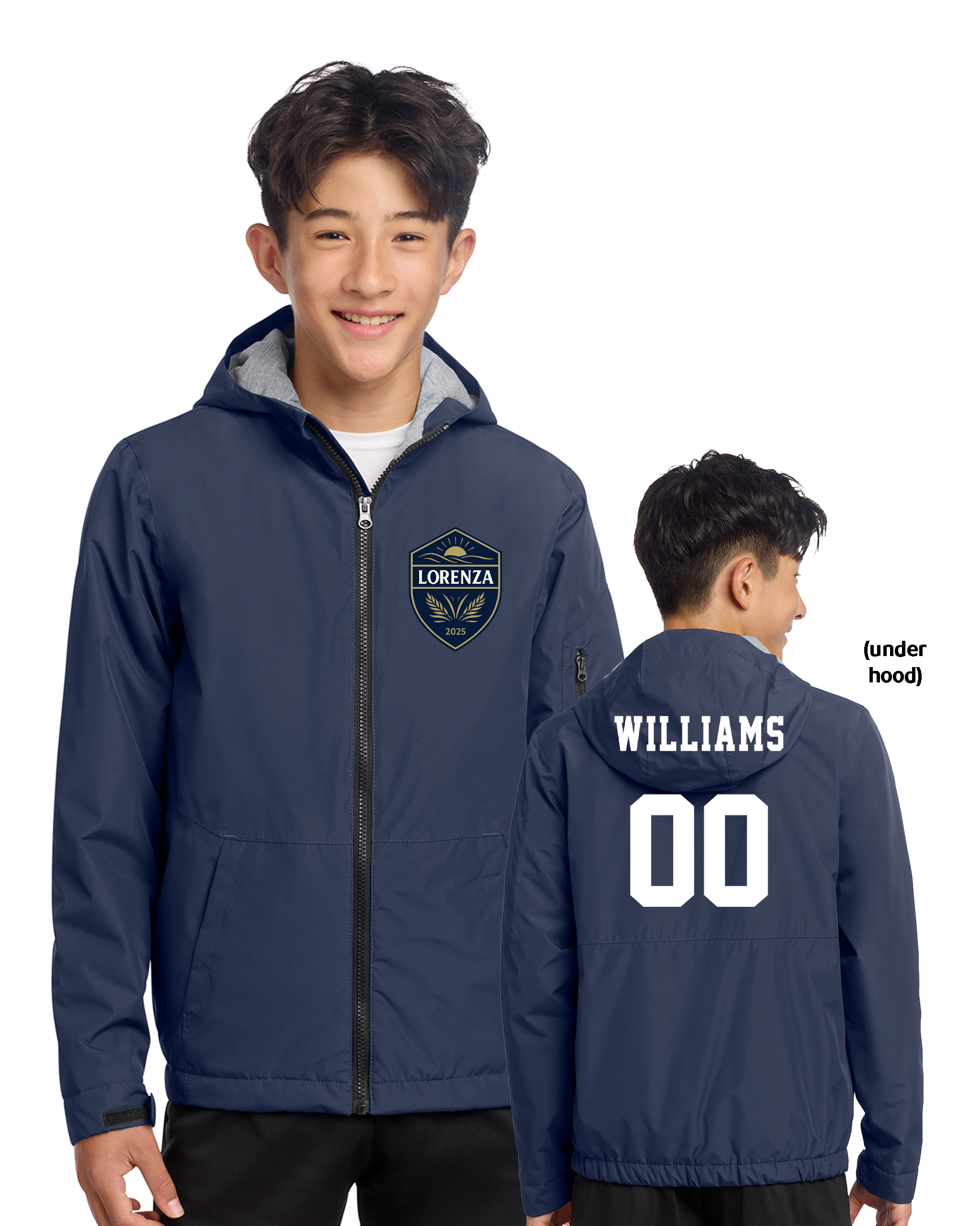 Lorenza Soccer - Sport-Tek Youth Waterproof Insulated Jacket - YST56