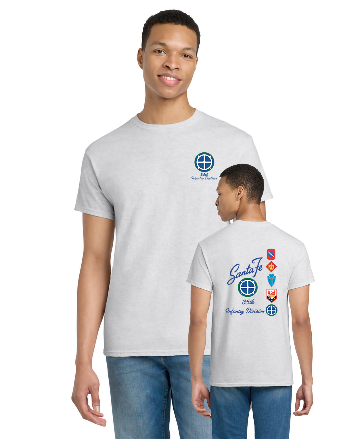 35th Infantry Division - Gildan Adult Ultra Cotton T-Shirt - G200 (Front and Back)