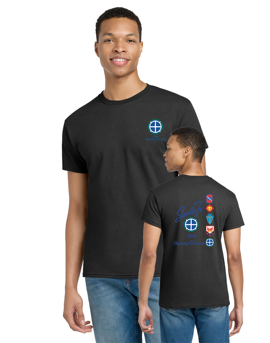 35th Infantry Division - Gildan Adult Ultra Cotton T-Shirt - G200 (Front and Back)