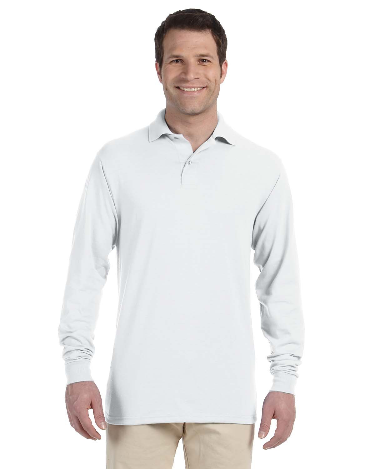 Jerzees Adult SpotShield Long-Sleeve Jersey Polo - 437ML