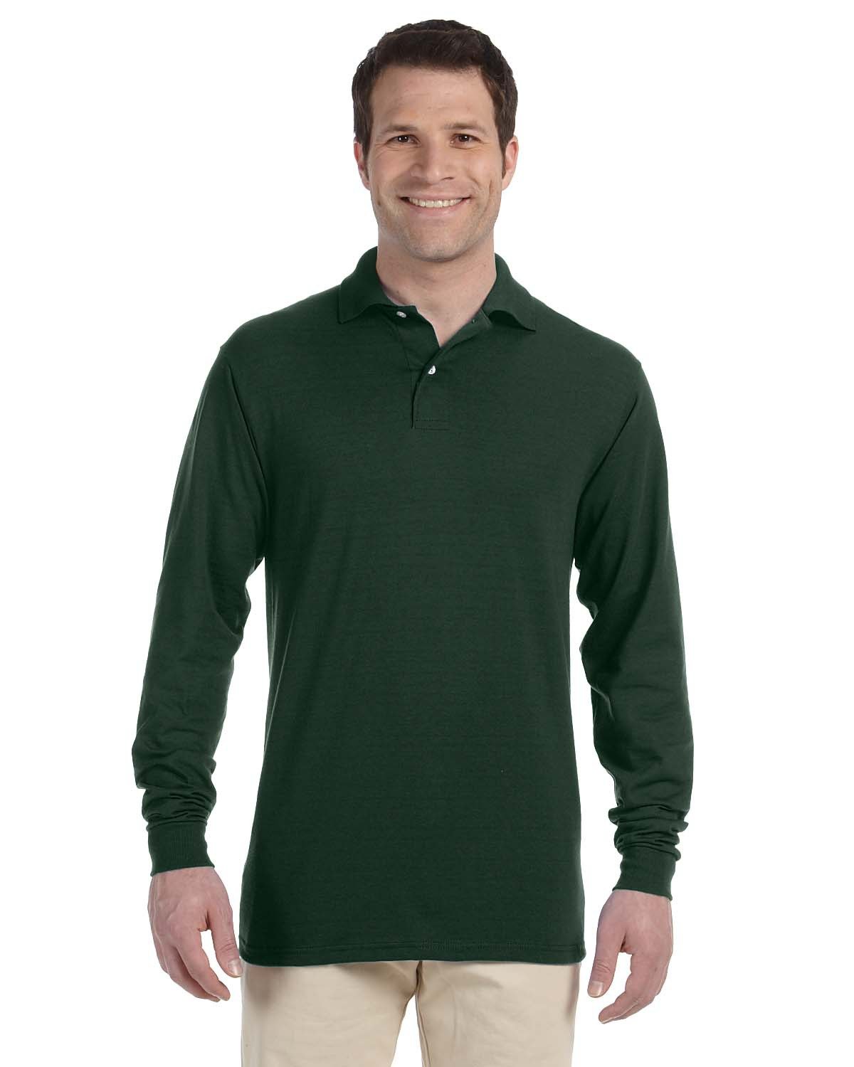 Jerzees Adult SpotShield Long-Sleeve Jersey Polo - 437ML