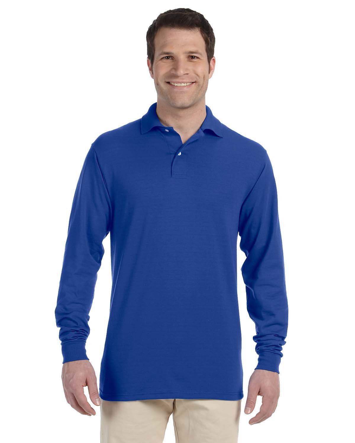 Jerzees Adult SpotShield Long-Sleeve Jersey Polo - 437ML