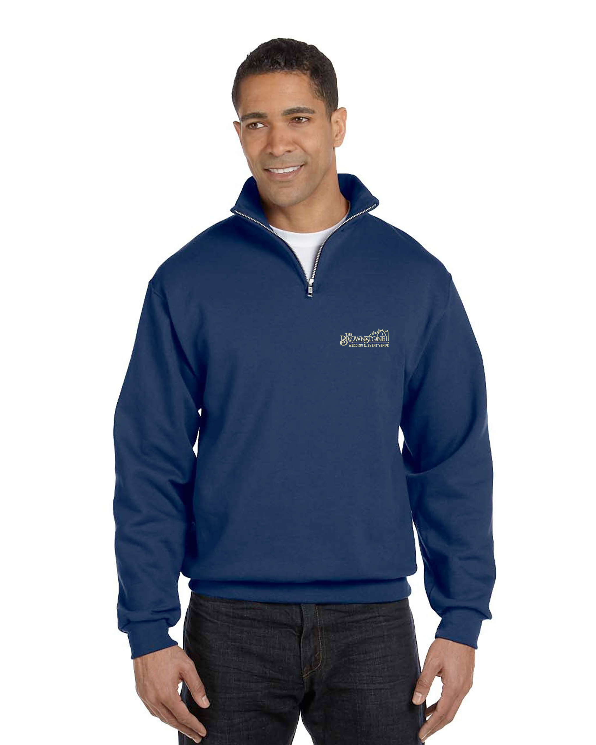 The Brownstone - JERZEES Nublend Cadet Collar Quarter-Zip Sweatshirt - 995MR