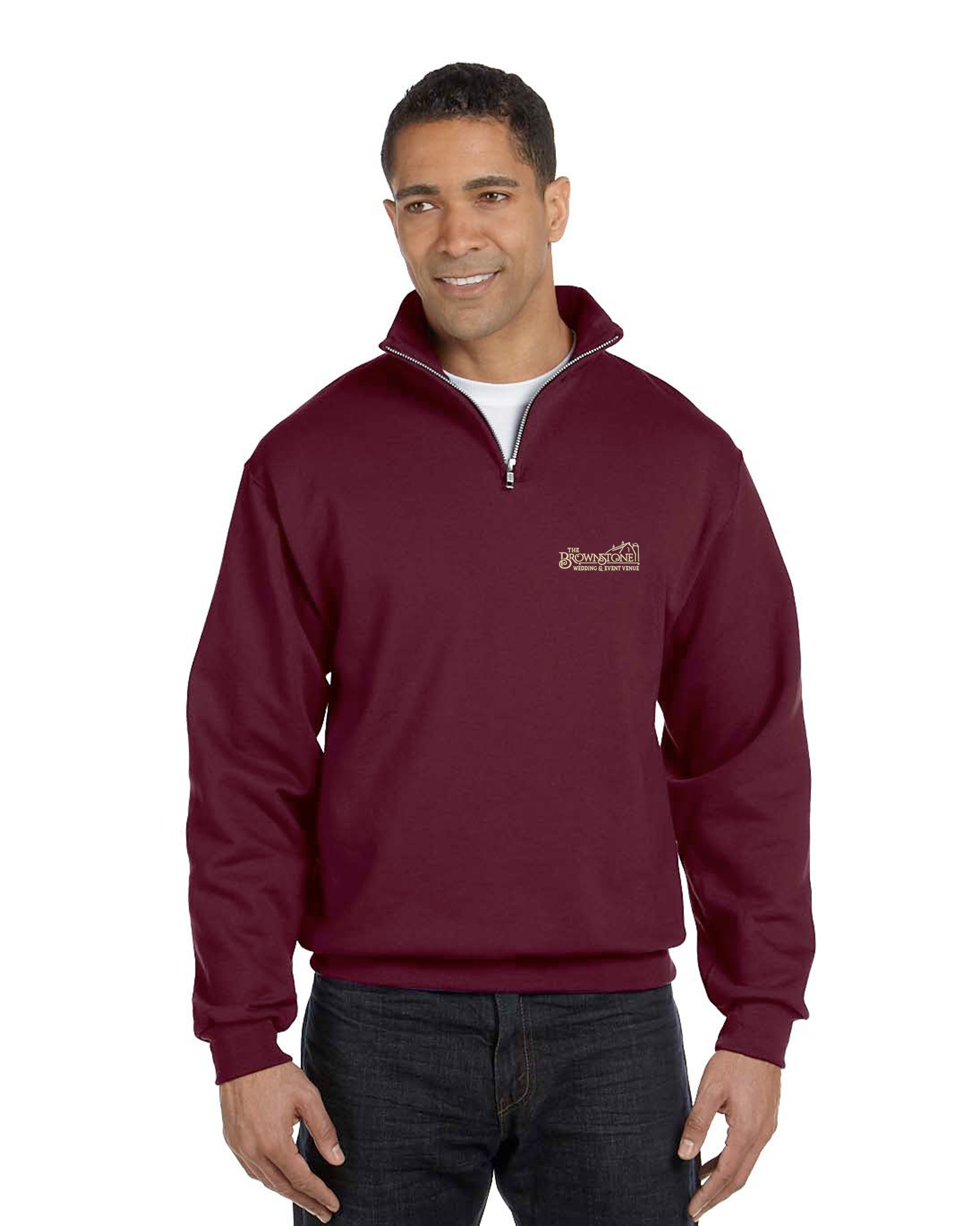 The Brownstone - JERZEES Nublend Cadet Collar Quarter-Zip Sweatshirt - 995MR