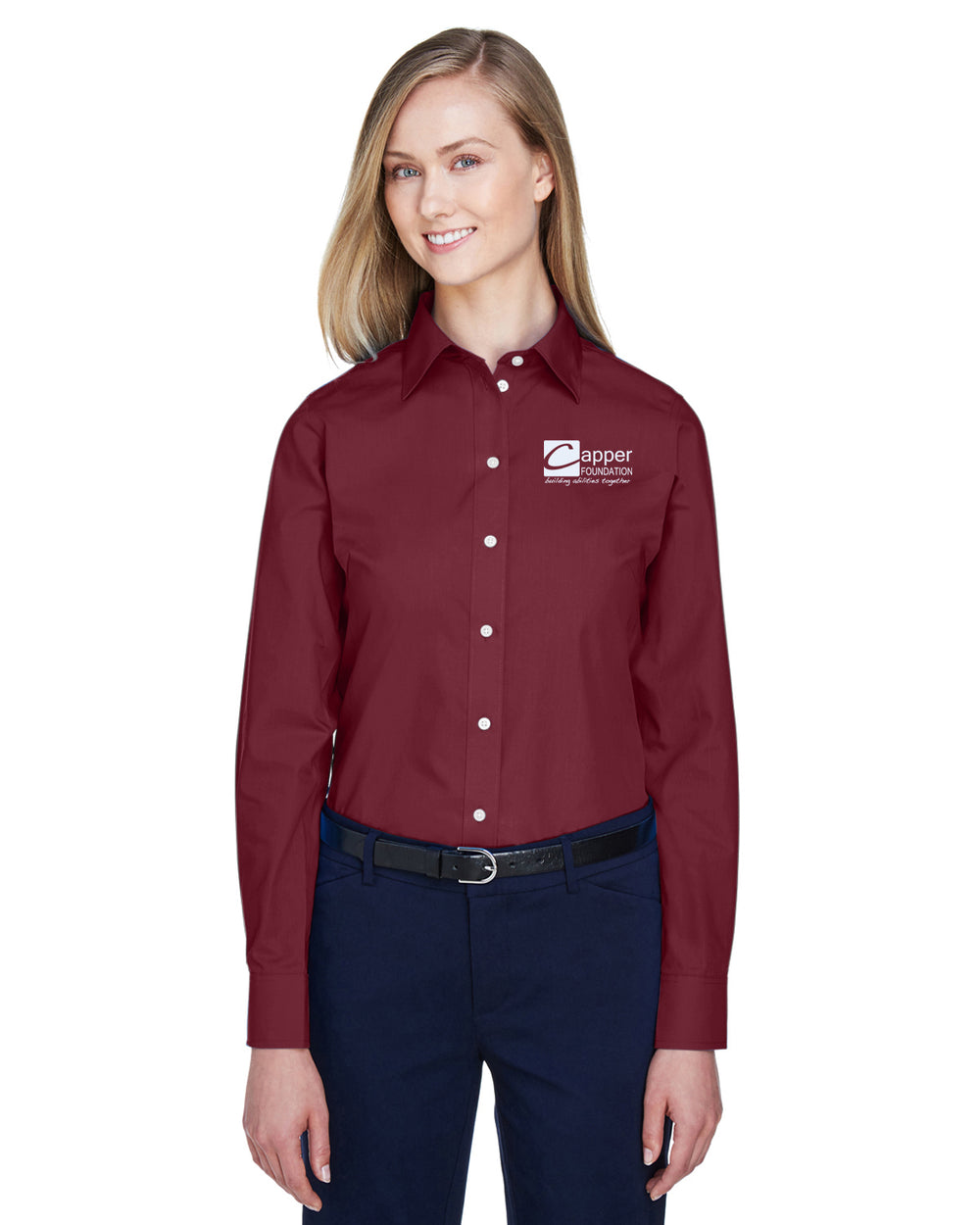 Capper Foundation - Ladies' Crown Collection Solid Broadcloth Woven Shirt - D620W