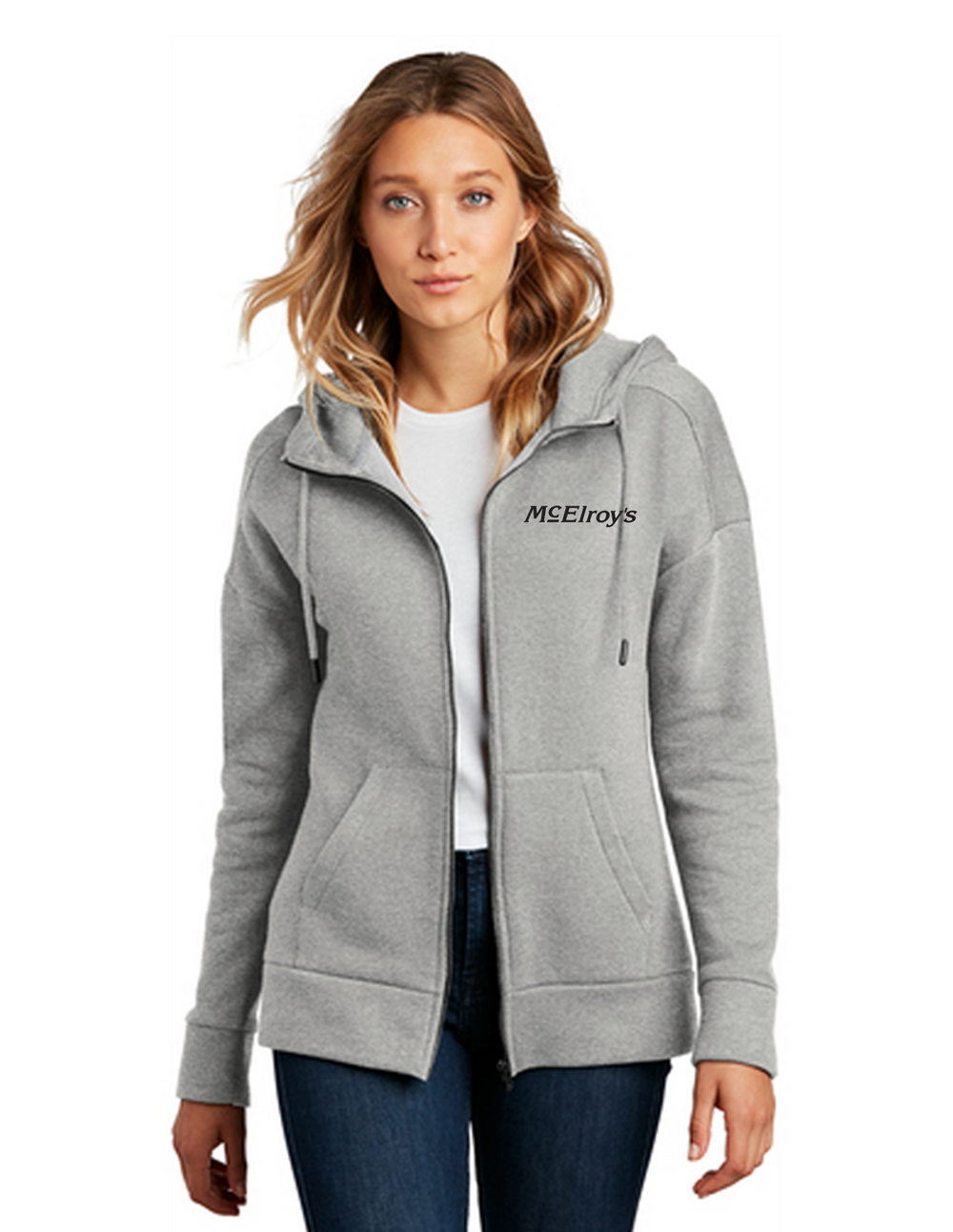 McElroy's, Inc. - District Women’s Perfect Weight Fleece Drop Shoulder Full-Zip Hoodie - DT1104