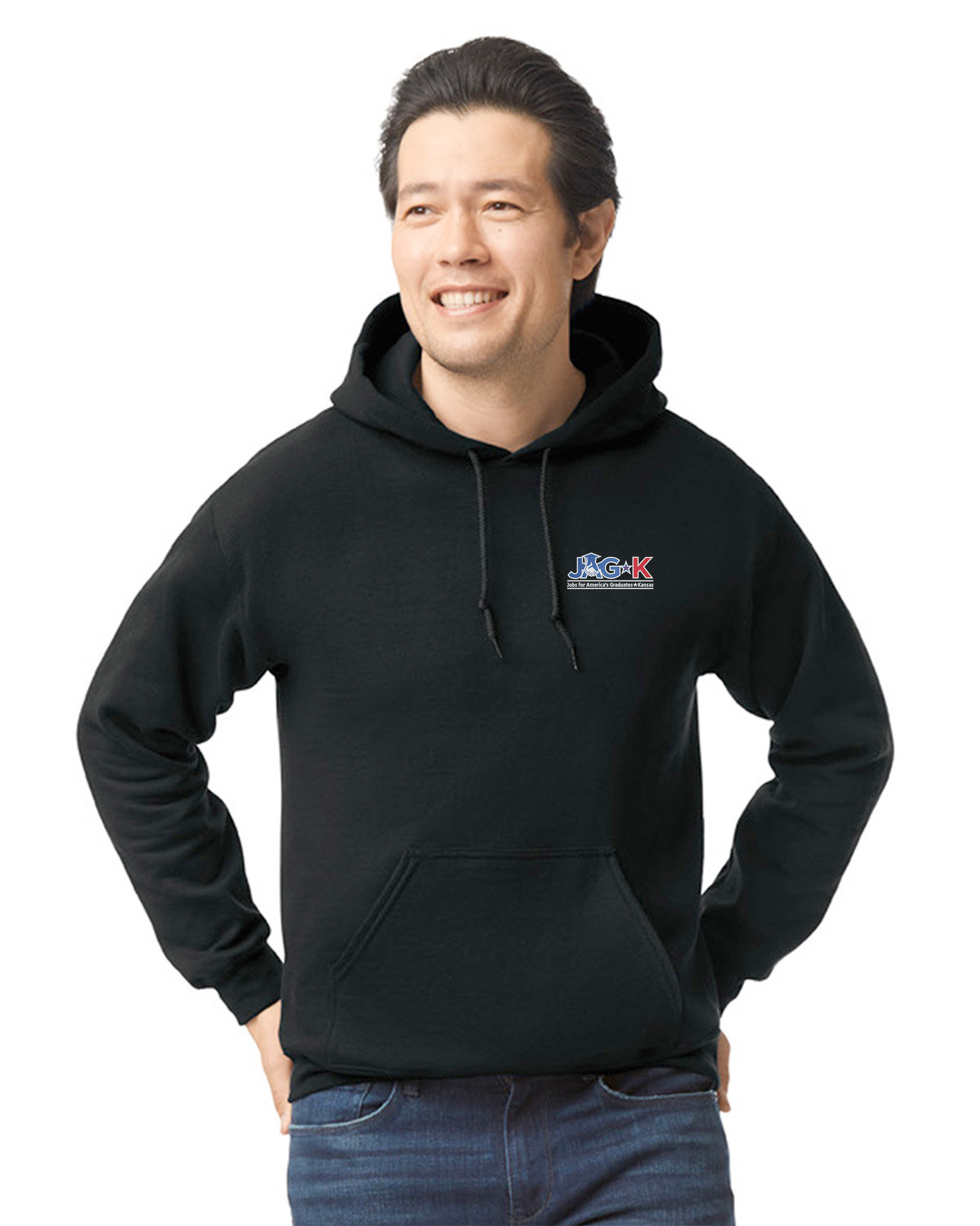 JAG-K - Gildan Heavy Blend Hooded Sweatshirt - 18500 - Left Chest logo