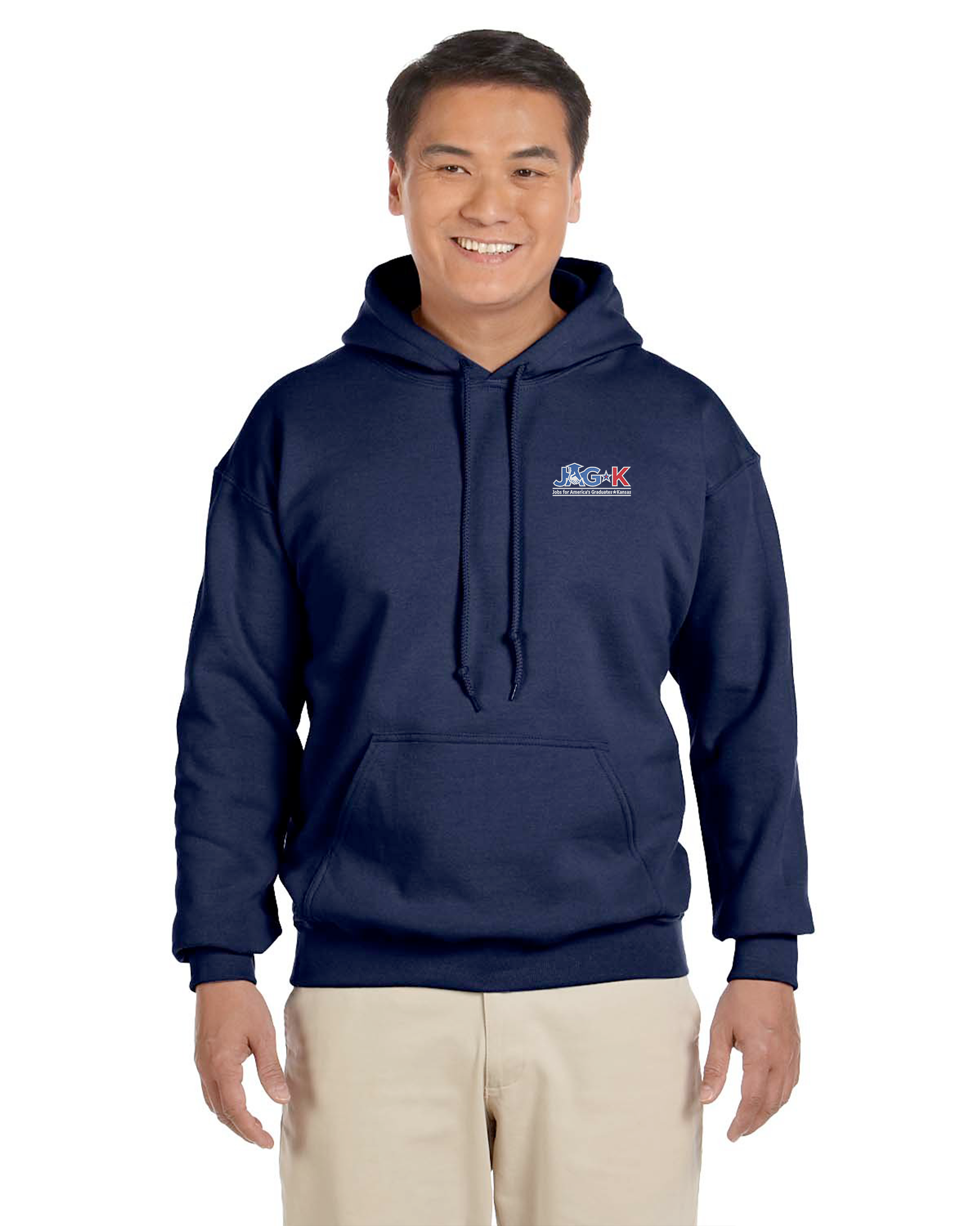 JAG-K - Gildan Heavy Blend Hooded Sweatshirt - 18500 - Left Chest logo