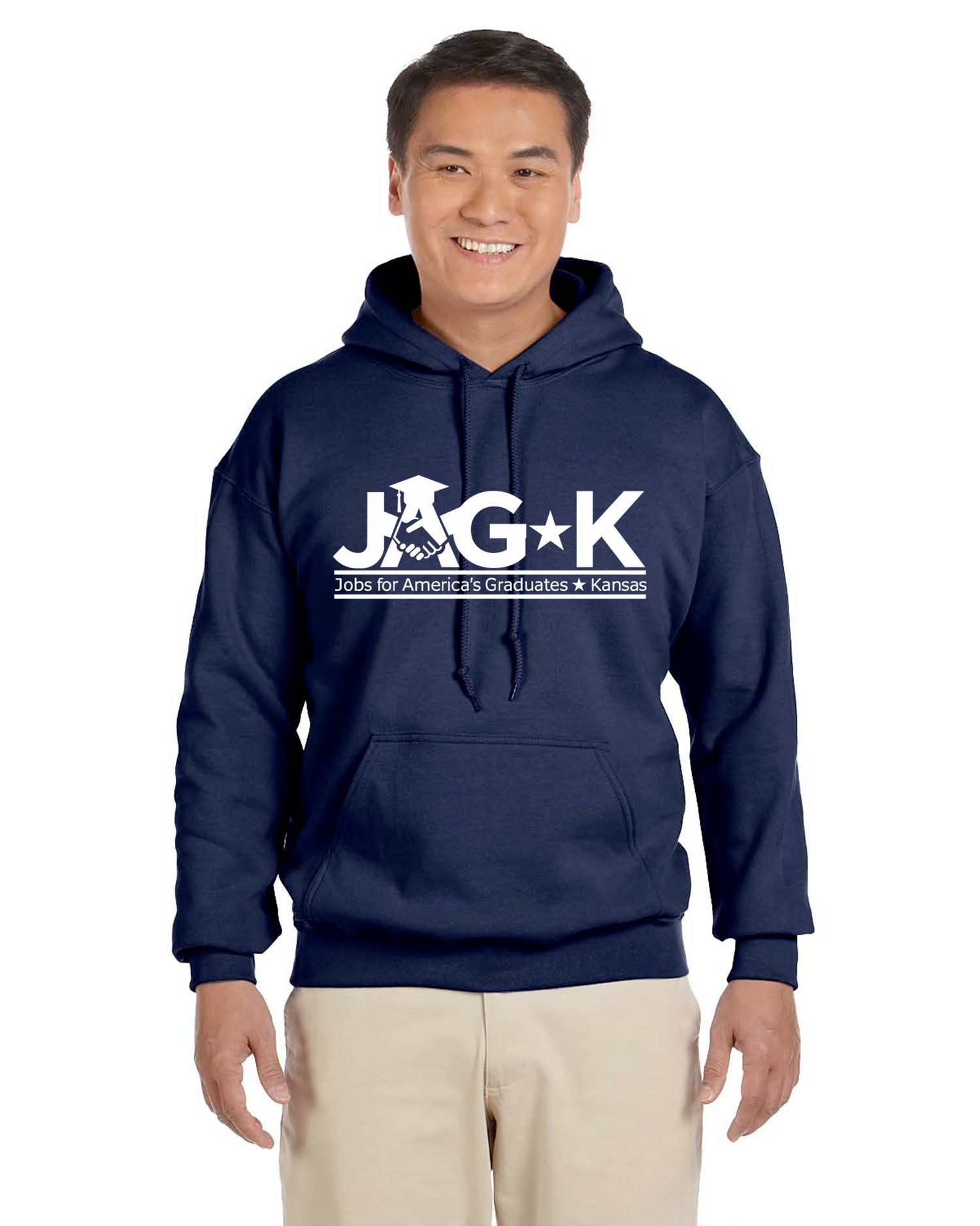 JAG-K - Gildan Heavy Blend Hooded Sweatshirt - 18500 - Full Front logo