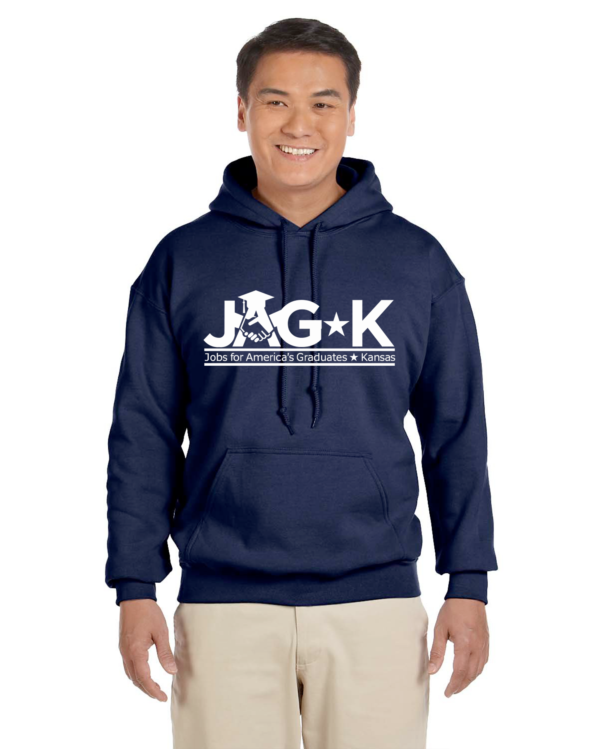 JAG-K - Gildan Heavy Blend Hooded Sweatshirt - 18500 - Full Front logo