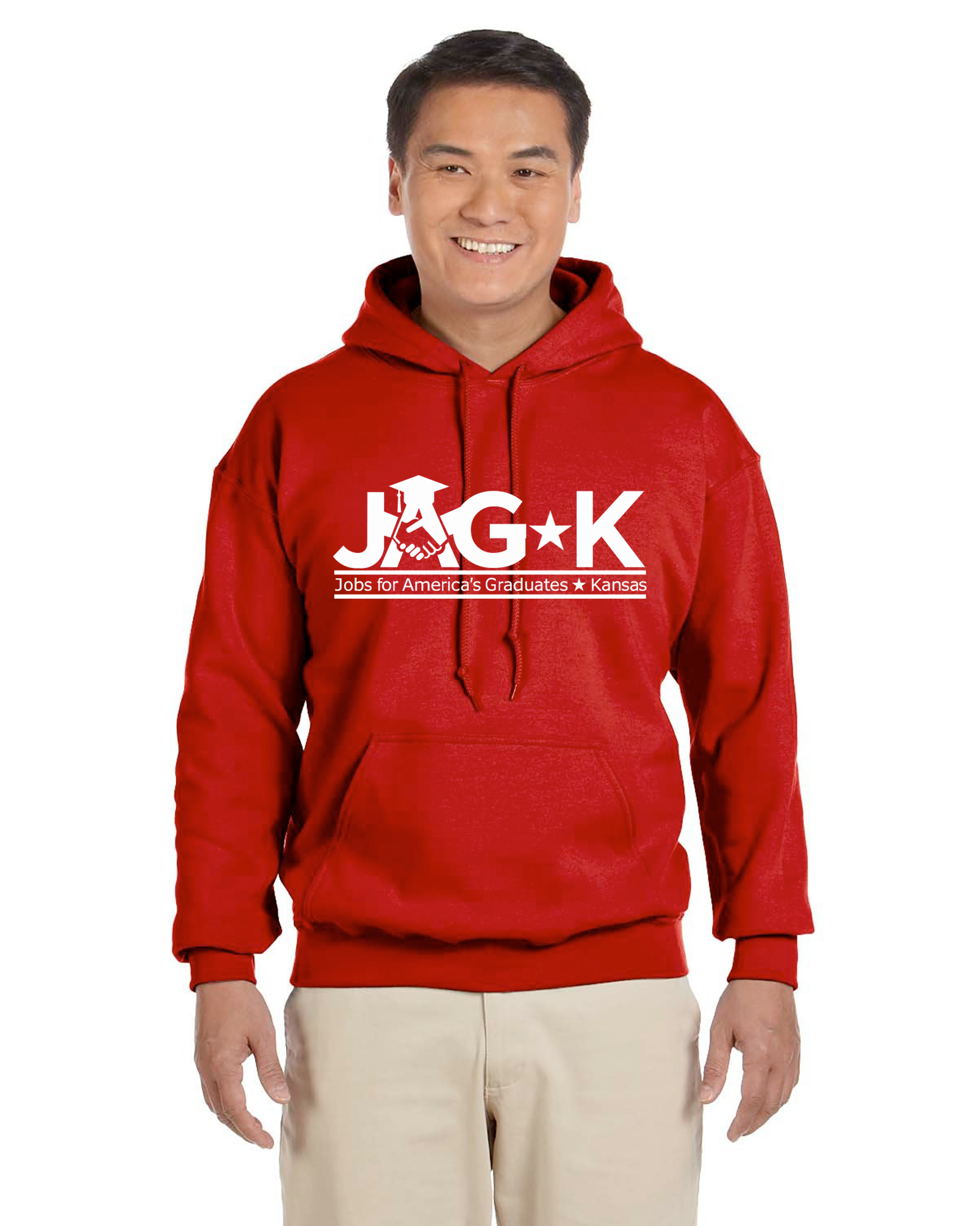 JAG-K - Gildan Heavy Blend Hooded Sweatshirt - 18500 - Full Front logo