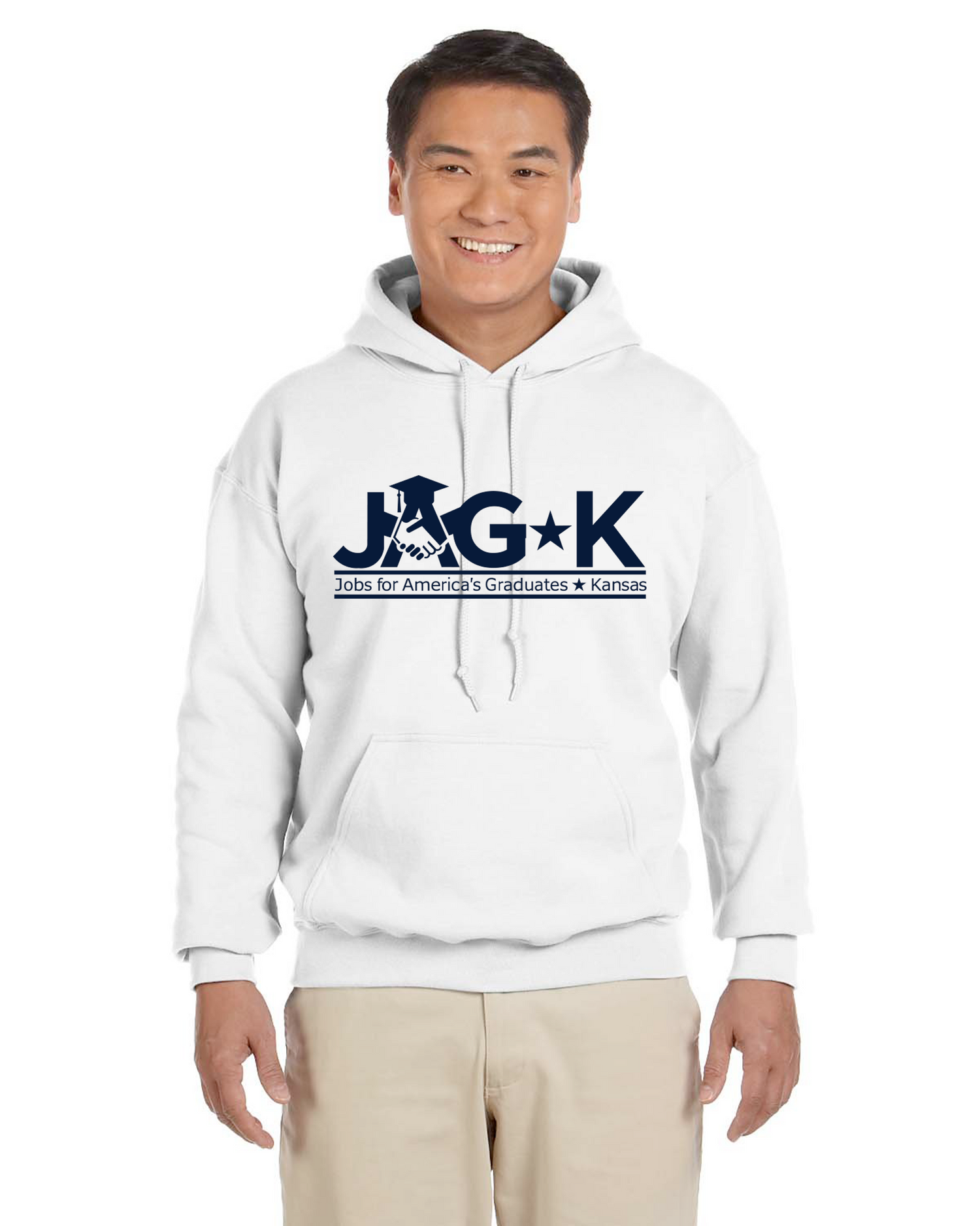 JAG-K - Gildan Heavy Blend Hooded Sweatshirt - 18500 - Full Front logo