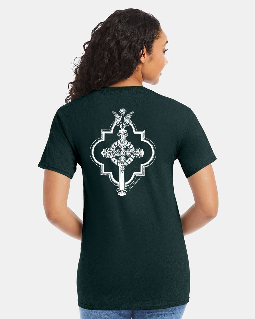 East Heights UMC - Paula Amos Cross - Hanes Unisex Essential-T T-Shirt - 5280