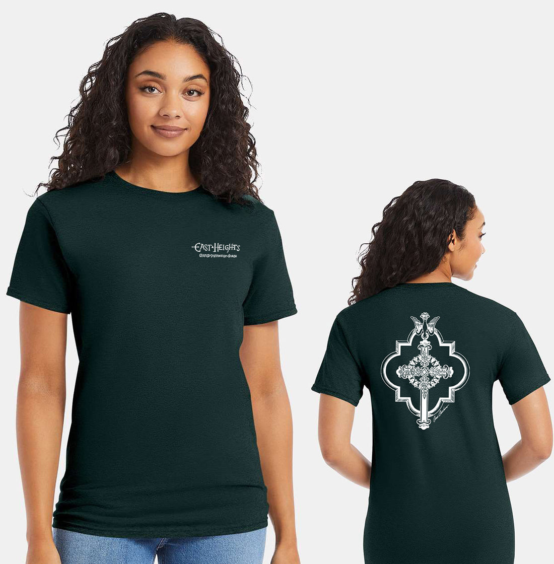 East Heights UMC - Paula Amos Cross - Hanes Unisex Essential-T T-Shirt - 5280