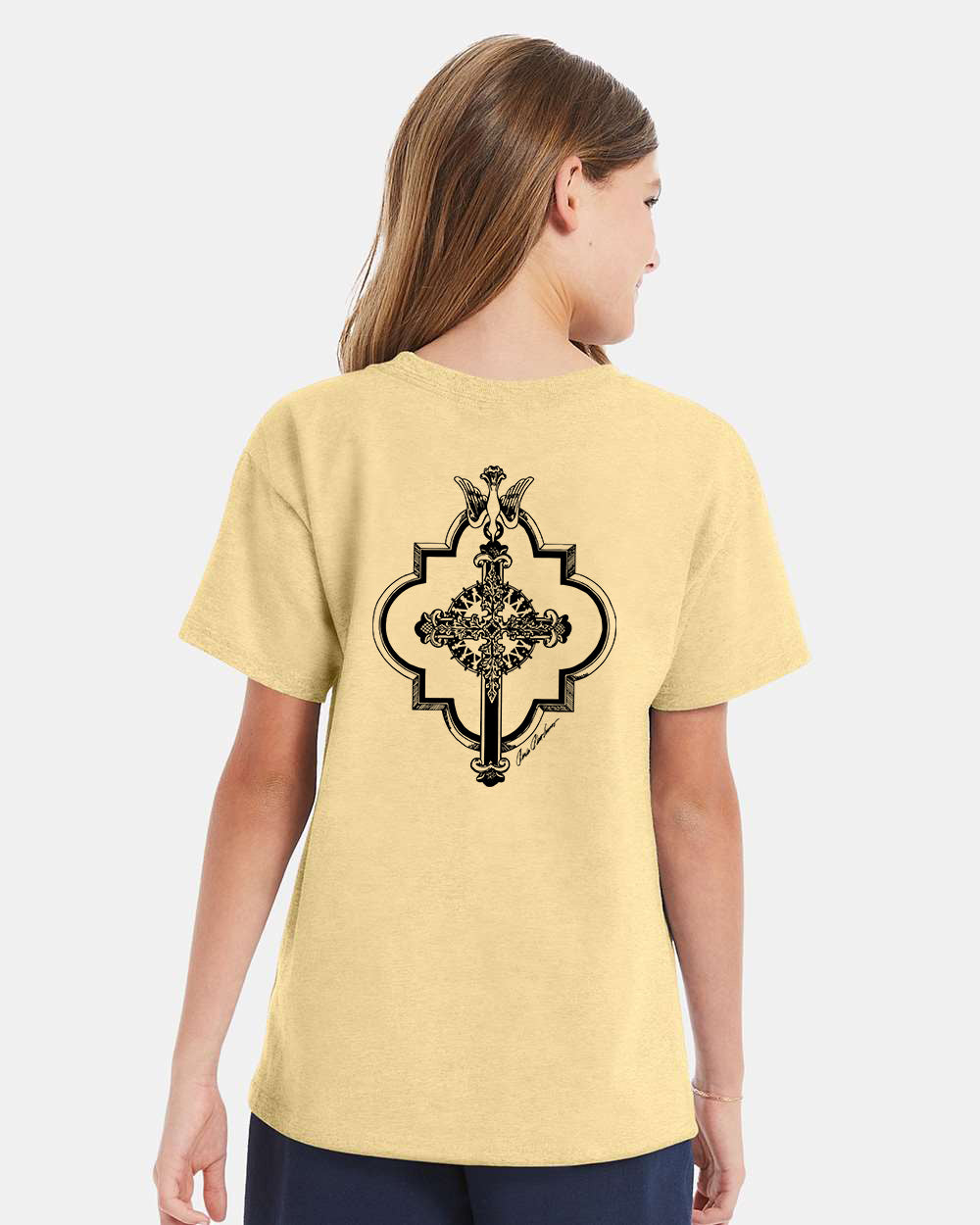 East Heights UMC - Paula Amos Cross - Hanes Youth Essential-T T-Shirt - 5480
