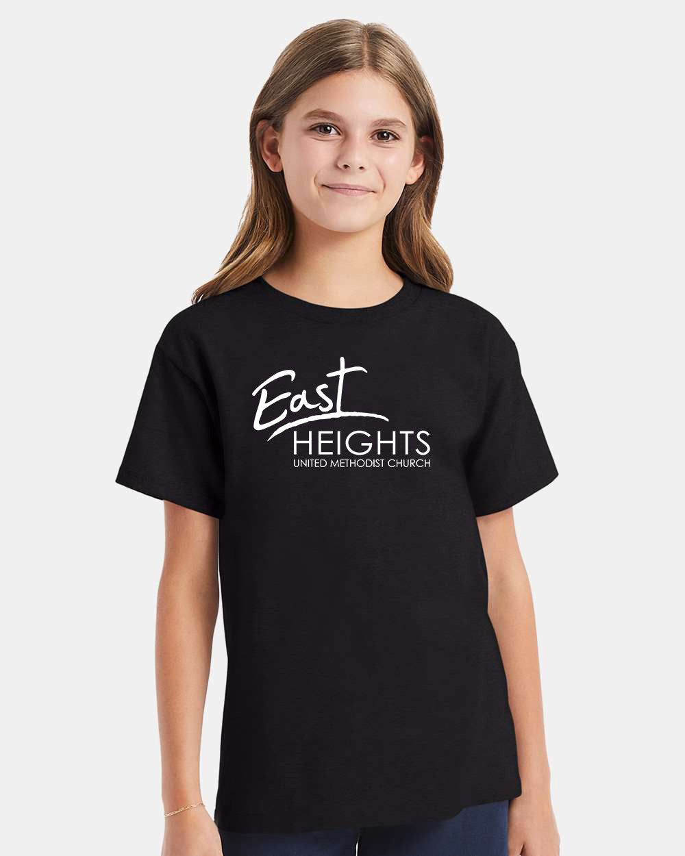 East Heights UMC - EHUMC Logo - Hanes Youth Essential-T T-Shirt - 5480