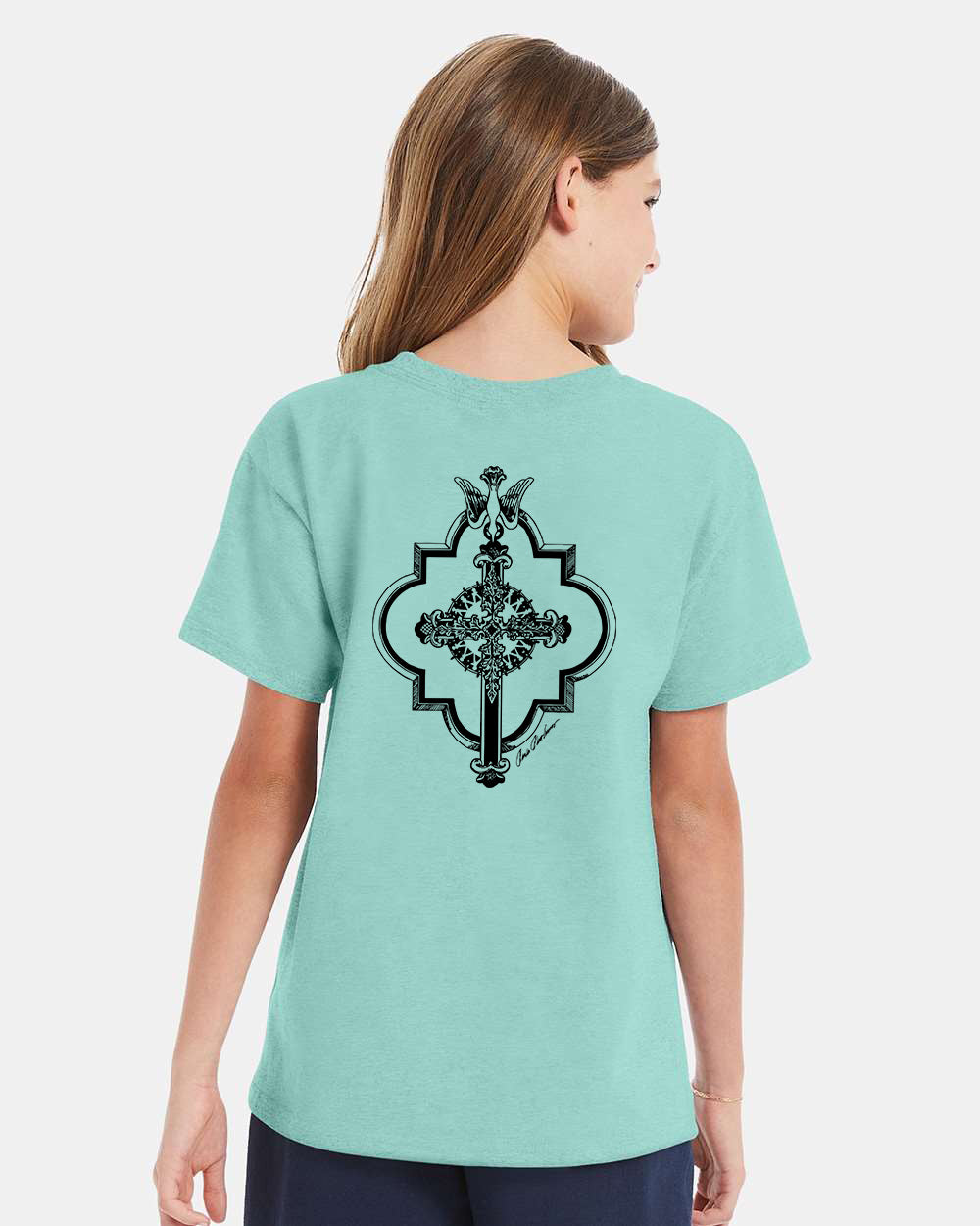 East Heights UMC - Paula Amos Cross - Hanes Youth Essential-T T-Shirt - 5480