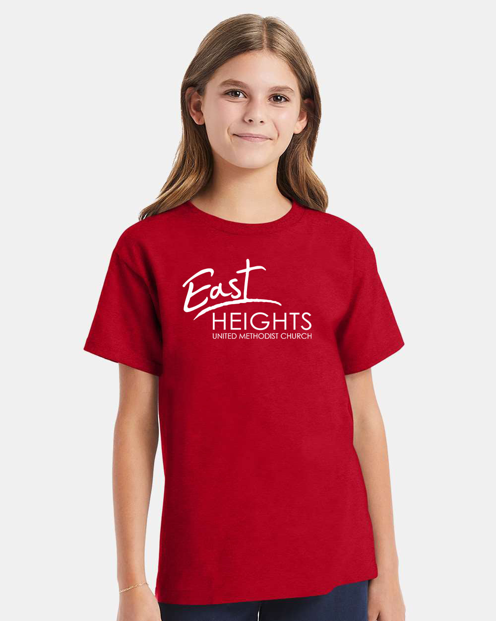 East Heights UMC - EHUMC Logo - Hanes Youth Essential-T T-Shirt - 5480