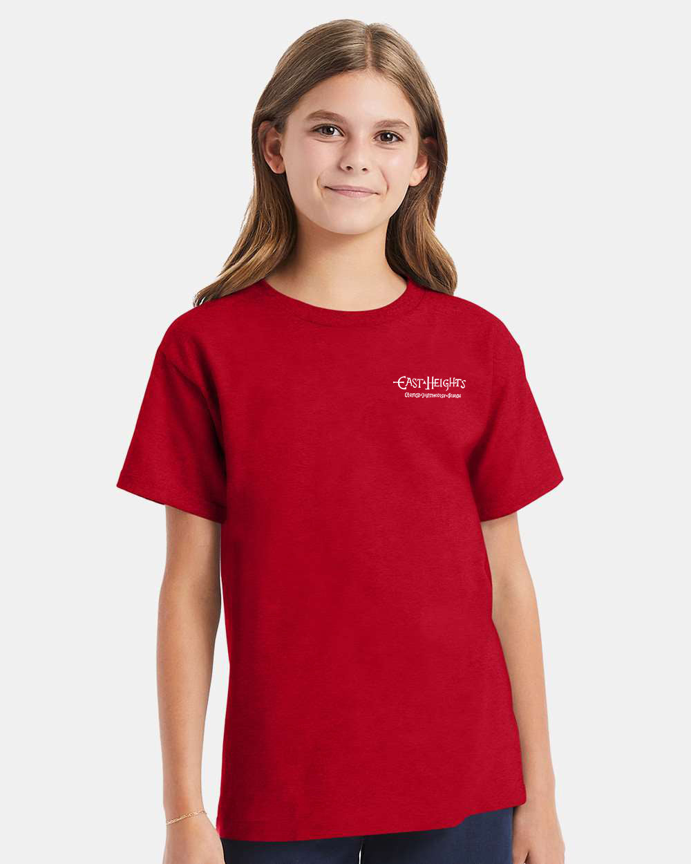 East Heights UMC - Paula Amos Cross - Hanes Youth Essential-T T-Shirt - 5480