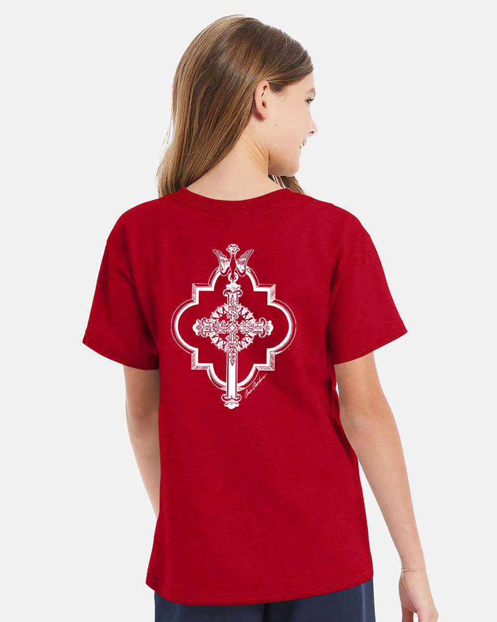 East Heights UMC - Paula Amos Cross - Hanes Youth Essential-T T-Shirt - 5480