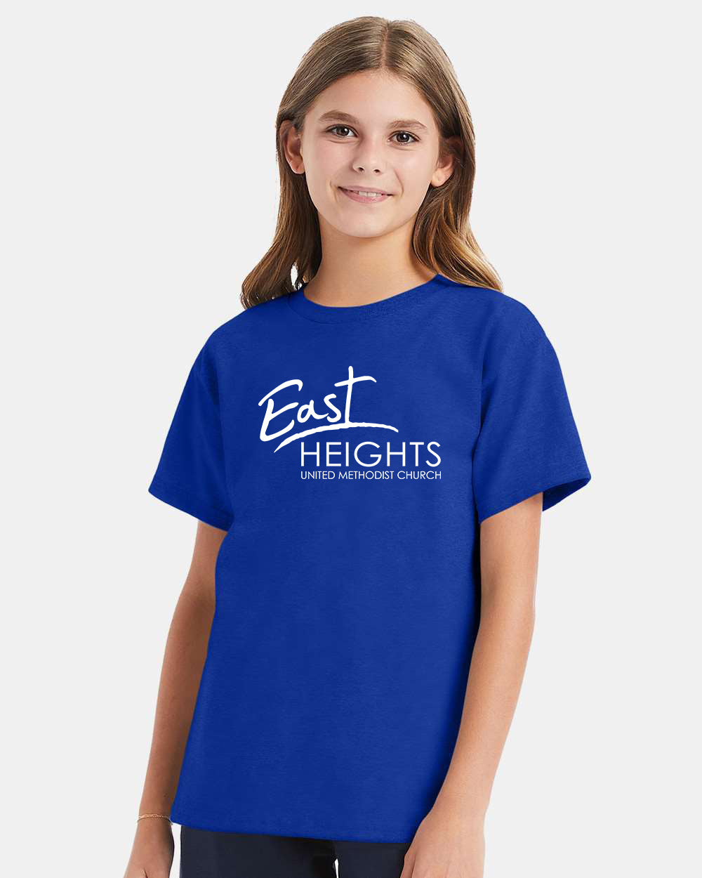 East Heights UMC - EHUMC Logo - Hanes Youth Essential-T T-Shirt - 5480