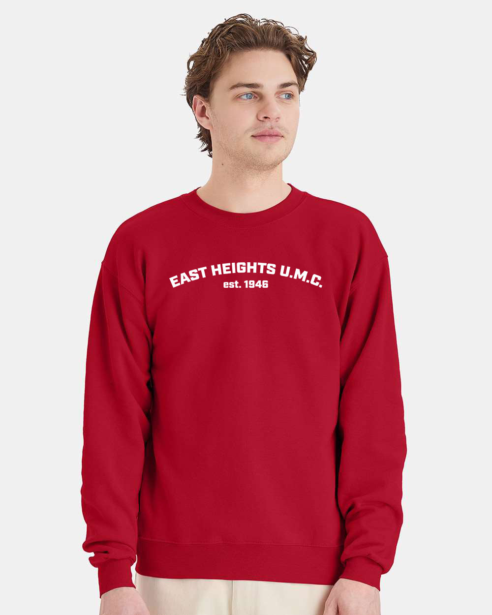 East Heights UMC - EHUMC, Est. - Hanes Unisex EcoSmart Crewneck Sweatshirt - P160