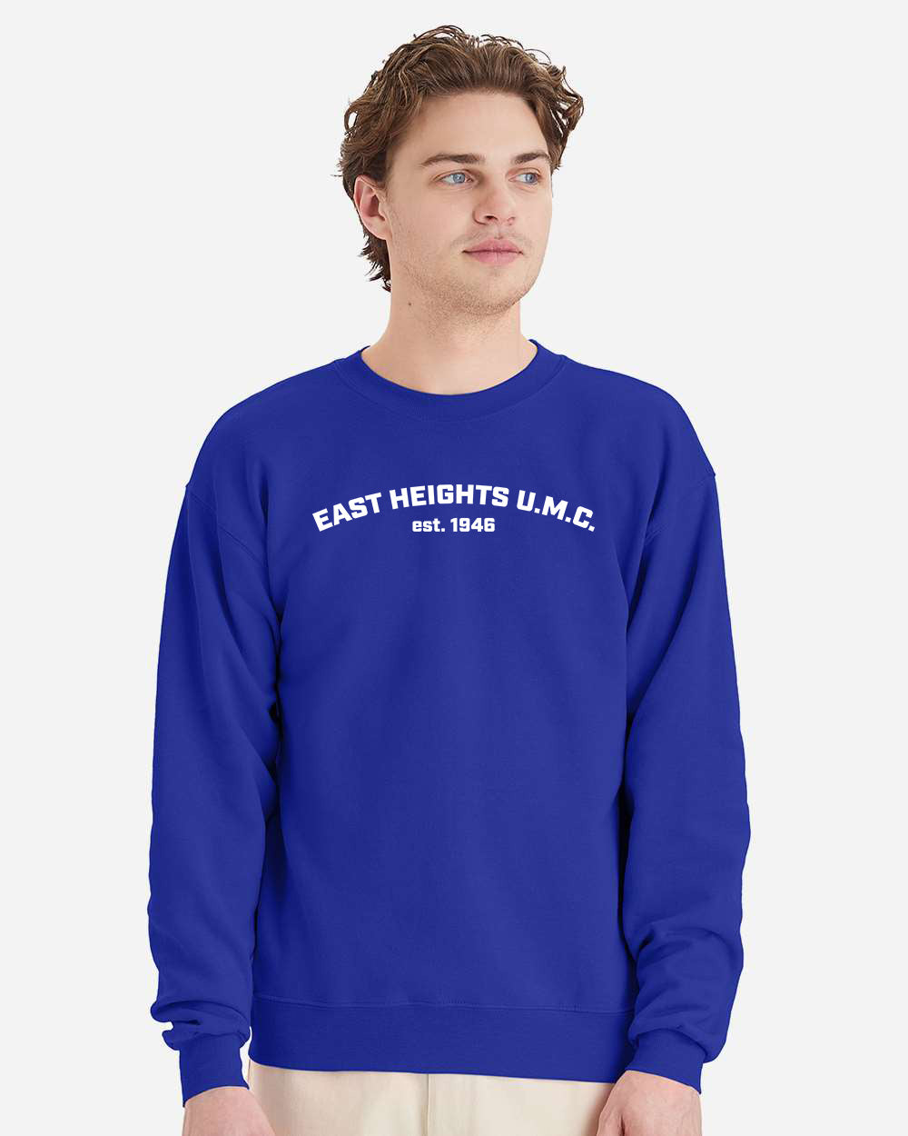 East Heights UMC - EHUMC, Est. - Hanes Unisex EcoSmart Crewneck Sweatshirt - P160