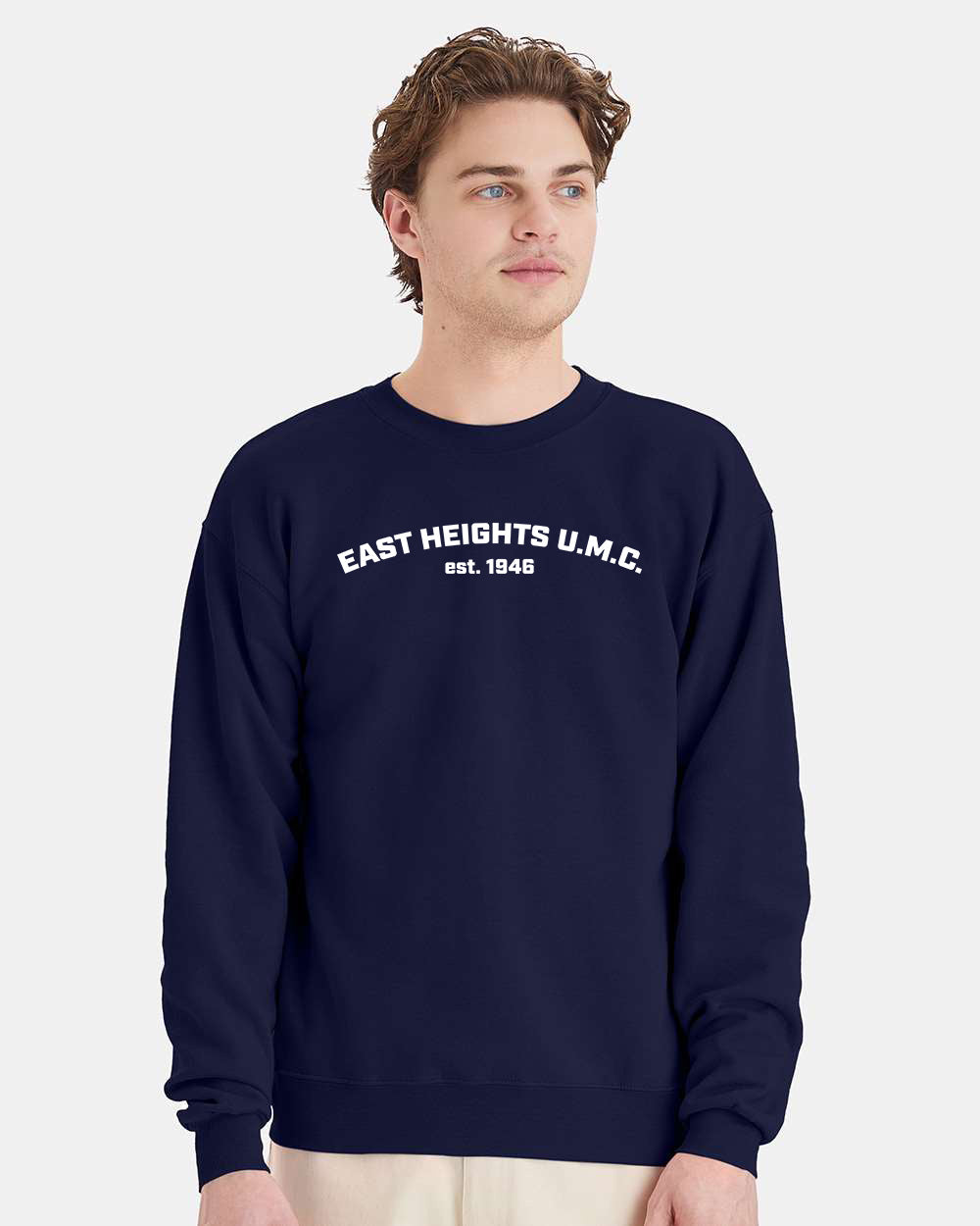 East Heights UMC - EHUMC, Est. - Hanes Unisex EcoSmart Crewneck Sweatshirt - P160