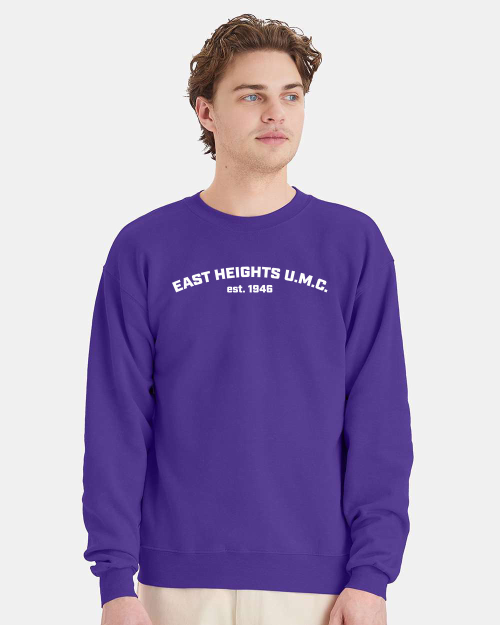 East Heights UMC - EHUMC, Est. - Hanes Unisex EcoSmart Crewneck Sweatshirt - P160