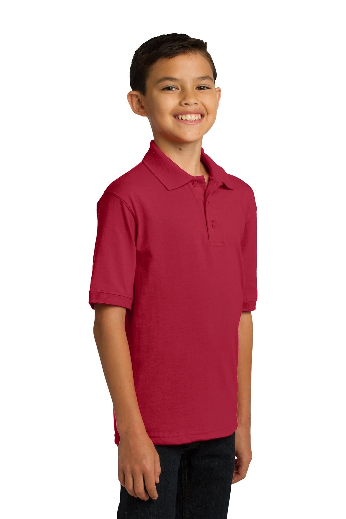 Port &amp; Company Youth Core Blend Jersey Knit Polo. KP55Y