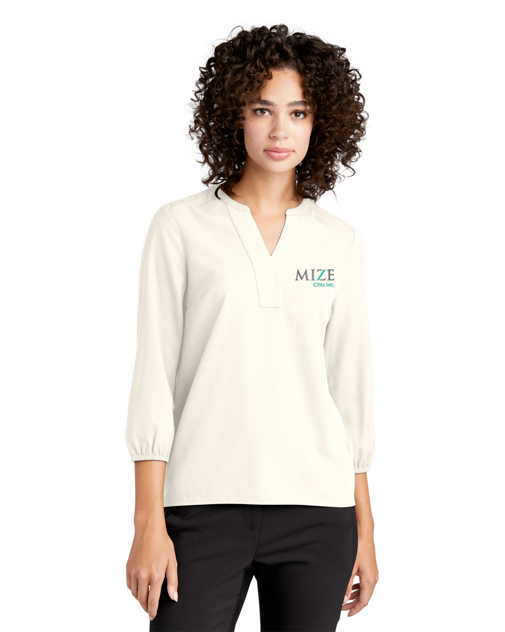 Mize CPAs Inc. - Mercer+Mettle Women's Stretch Crepe 3/4-Sleeve Blouse - MM2011
