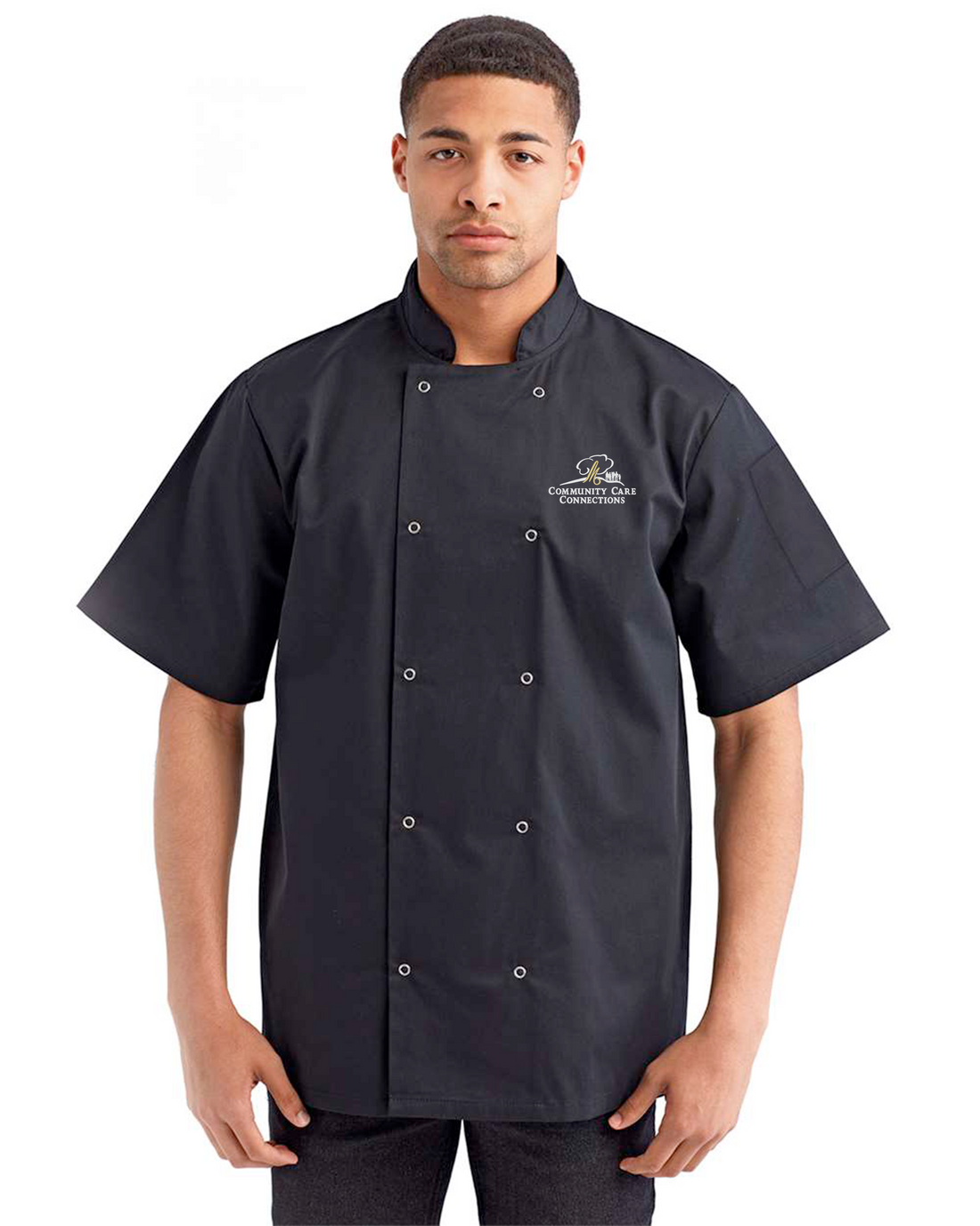 Medicalodges - Artisan Collection by Reprime Unisex Ten Studded Front Short Sleeve Chef Coat - RP664