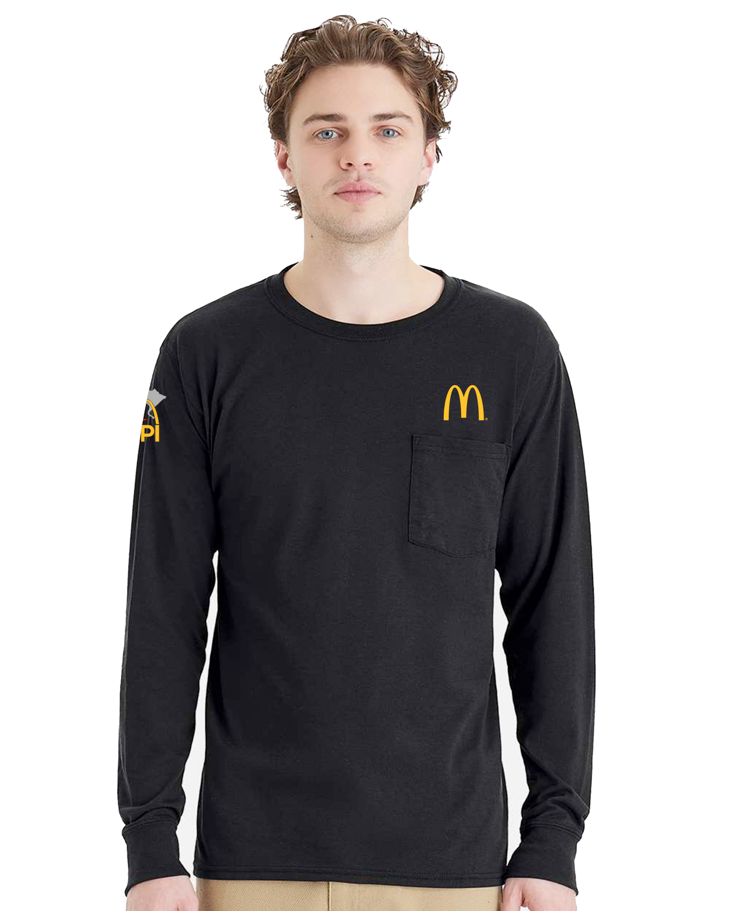 3PI Staff - Hanes Unisex Workwear Long Sleeve Pocket T-Shirt - W120