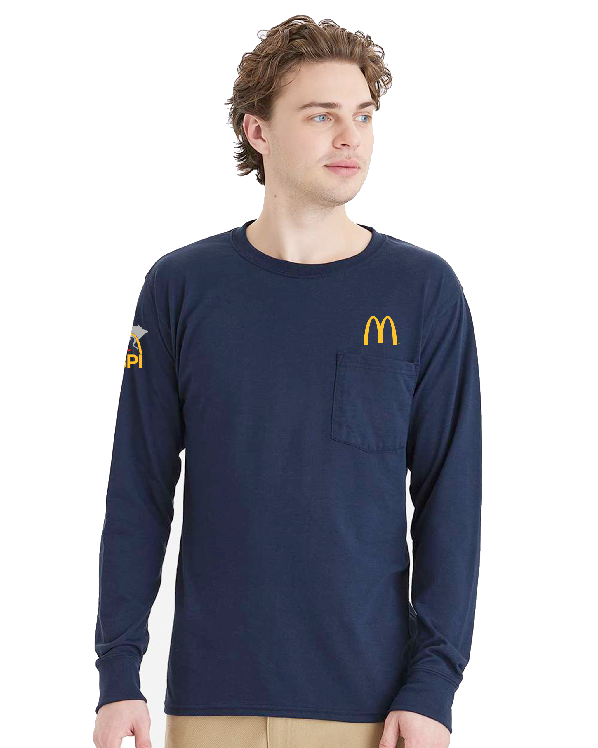 3PI Staff - Hanes Unisex Workwear Long Sleeve Pocket T-Shirt - W120