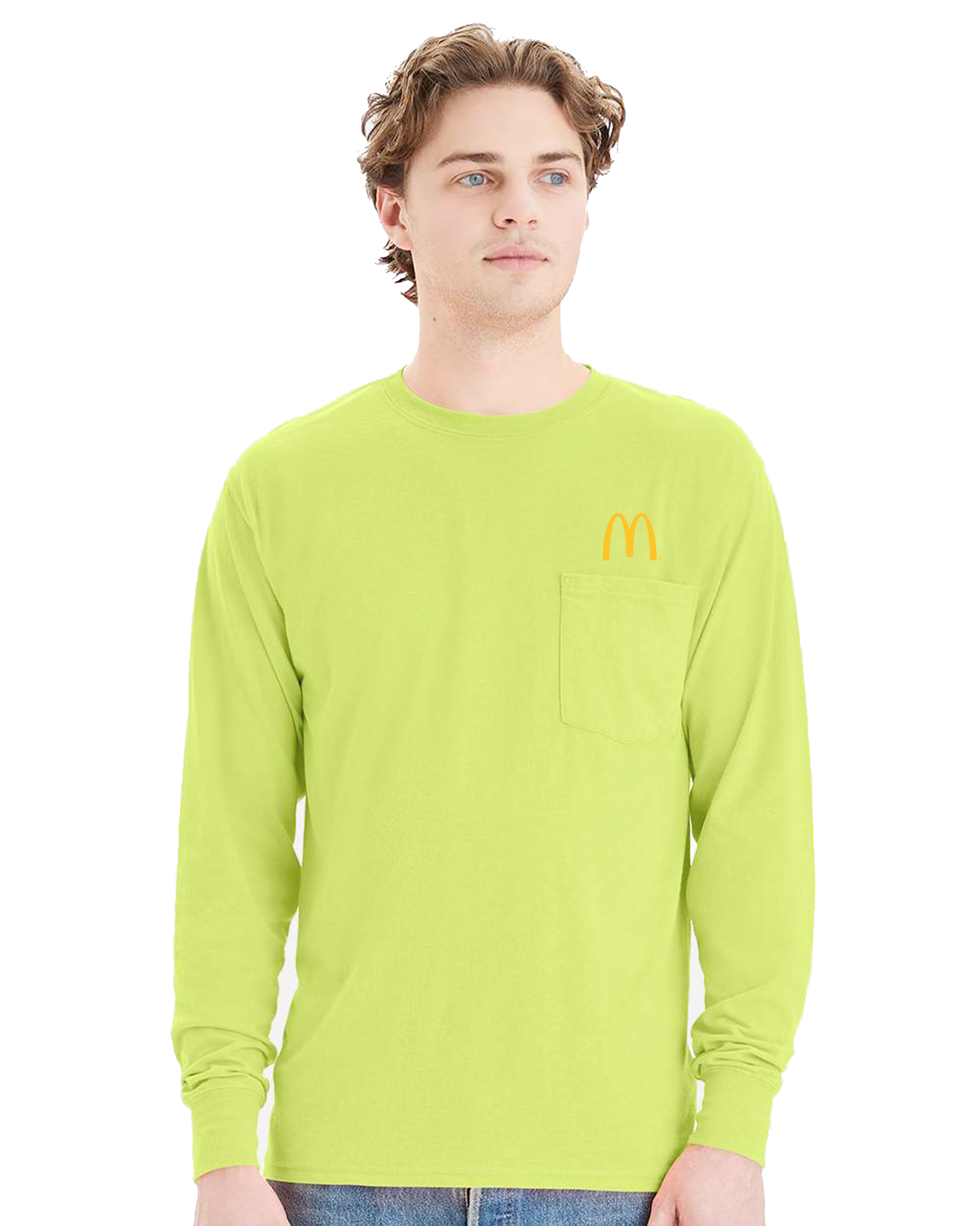 3PI Staff - Hanes Unisex Workwear Long Sleeve Pocket T-Shirt - W120