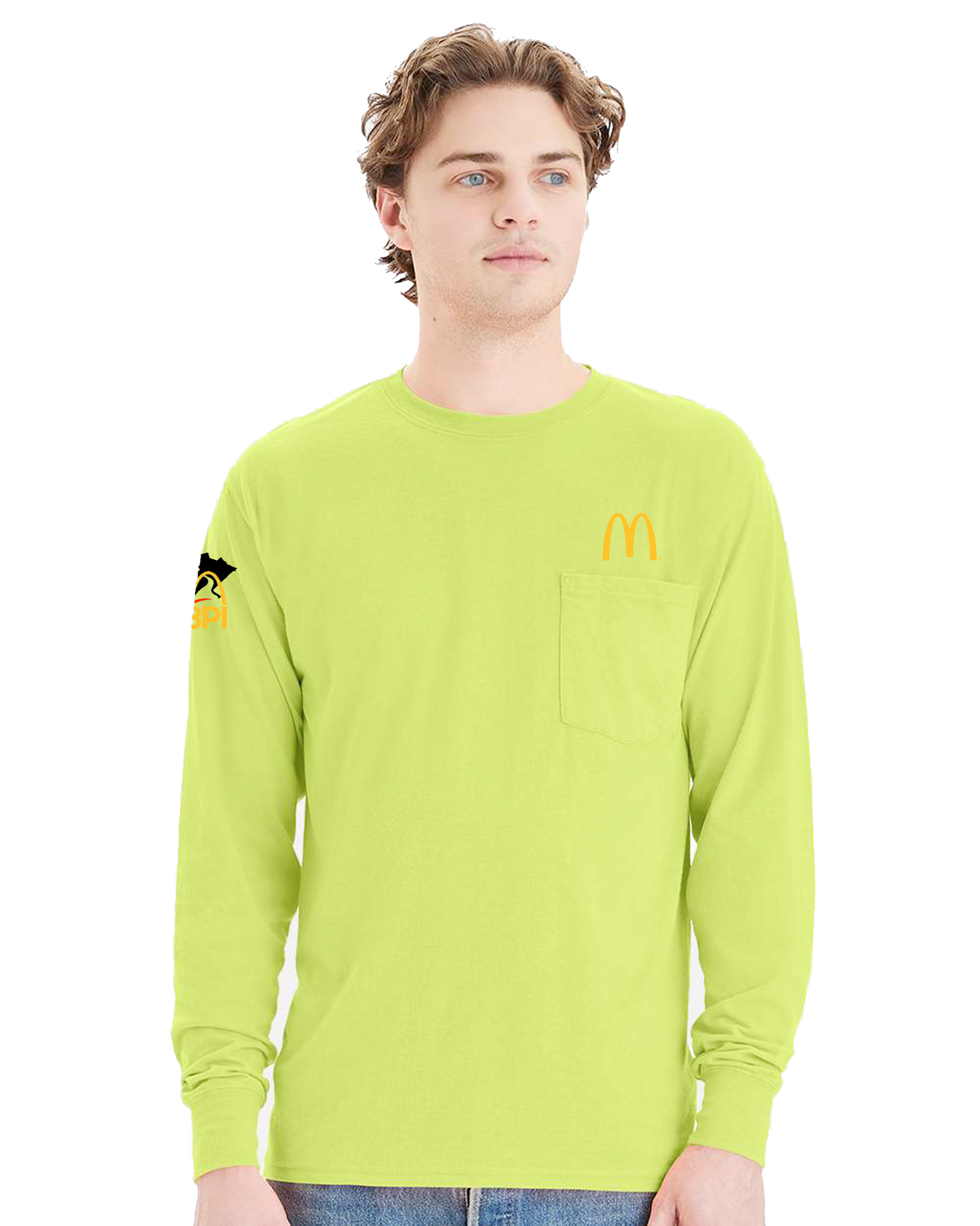 3PI Staff - Hanes Unisex Workwear Long Sleeve Pocket T-Shirt - W120