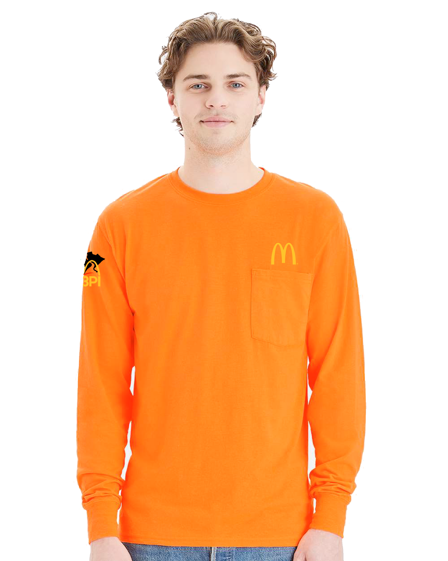 3PI Staff - Hanes Unisex Workwear Long Sleeve Pocket T-Shirt - W120