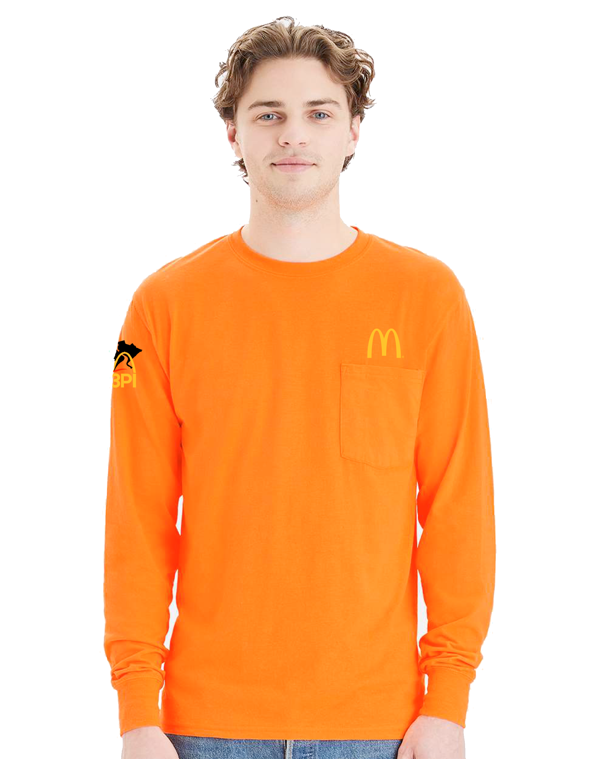 3PI Staff - Hanes Unisex Workwear Long Sleeve Pocket T-Shirt - W120