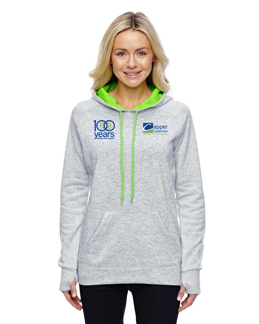 Capper Foundation CC - Ladies' Cosmic Contrast Fleece Hood - JA8616