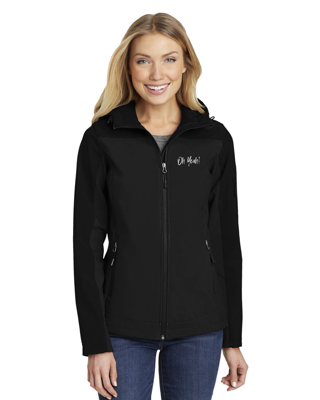 Oh Yeah - Port Authority Ladies Hooded Core Soft Shell Jacket - L335